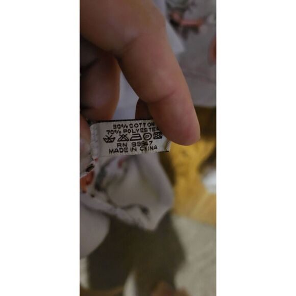 2 white sheer open cardigans with colorful designs at hem - Picture 5 of 13